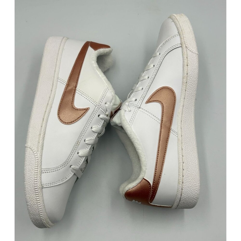 Nike Women's White Metallic Bronze Leather Court Sneakers Size 8.5 3116 - Picture 14 of 16